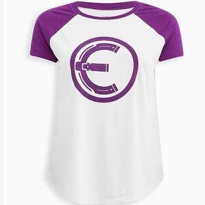 Torrid Purple and White Short Sleeve Eternals T-Shirt Size 4X Or 26 NWT